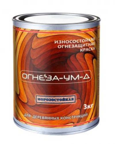 Краска огнезащитная вспучивающаясядля древесины Огнеза марки «ОГНЕЗА-УМ-Д» атмосферостойкая, ведро 3 кг., цвет серый в Октябрьском Огнезащитные краски Pintop.ru
