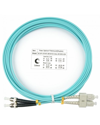 Шнур оптический duplex SC-ST 50/125 mm OM3 3м LSZH Cabeus FOP-50-SC-ST-3m в Октябрьском Патч-корды и пигтейлы Pintop.ru