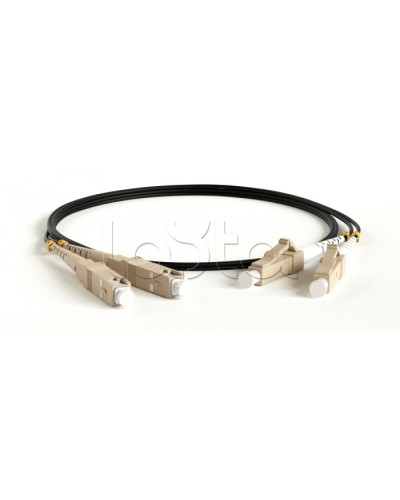 Патч-корд волоконно-оптический Hyperline FC-D2-50-LC/PR-SC/PR-H-3M-LSZH-BK в Октябрьском Патч-корды оптические Pintop.ru