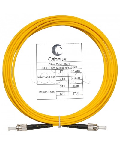 Шнур оптический simplex ST-ST 9/125 sm 20м LSZH Cabeus FOP(s)-9-ST-ST-20m в Октябрьском Патч-корды оптические Pintop.ru