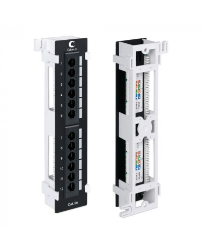 Патч-панель настенная, 12 портов RJ-45, категория 5е, с подставкой Cabeus PL-12-Cat.5e-WL-Dual IDC в Октябрьском Патч панель Pintop.ru