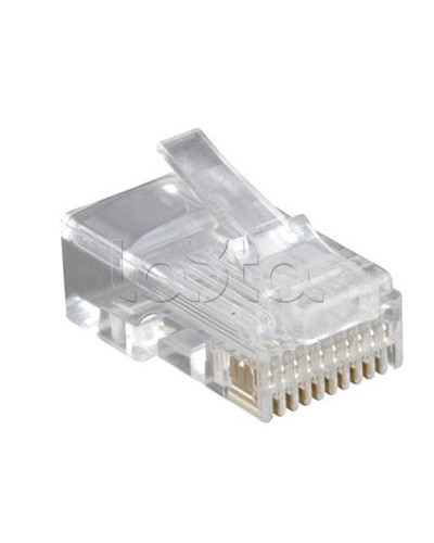 Разъем RJ-50(10P10C), универсальный (для одножильного и многожильного кабеля), для круглого кабеля, напыление 6µ/ 6 микродюймов (10шт) Hyperline PLUG-10P10C-U-06 в Октябрьском Коннекторы и разъемы Pintop.ru