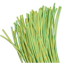 Термоусаживаемая трубка ТУТ нг 8/4 желто-зеленая в отрезках по 1м EKF PROxima (tut-8-yg-1m)