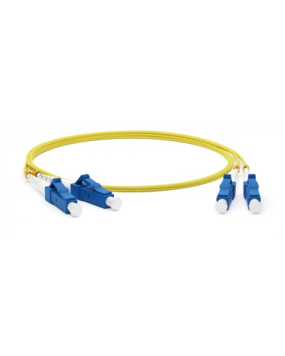 Патч-корд волоконно-оптический Hyperline FC-D2-9-LC/UR-ST/UR-H-10M-LSZH-YL в Октябрьском Патч-корды оптические Pintop.ru