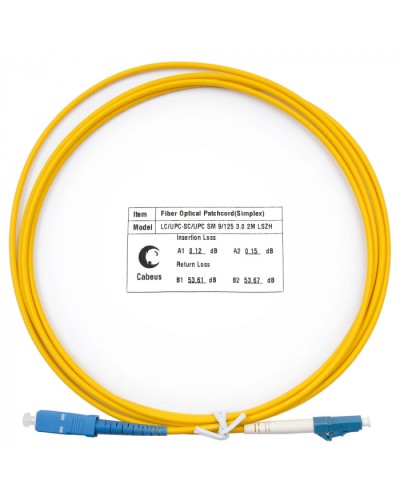 Шнур оптический simplex LC-SC 9/125 SM 2 м LSZH Cabeus FOP(s)-9-LC-SC-2M в Октябрьском Патч-корды оптические Pintop.ru