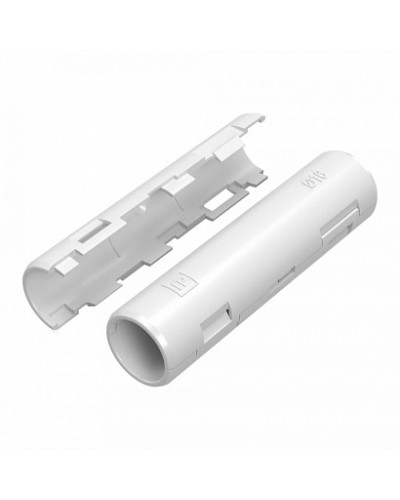 Муфта разборная d16 мм белая (100шт/1200шт уп/кор) Промрукав (PR13.0417) в Октябрьском Повороты, муфты, тройники Pintop.ru