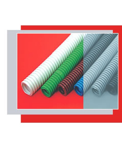 Труба гофрированная ПНД легкая диам 16 мм, с зондом, без галогена Экопласт 20116HF в Октябрьском Труба гофрированная Pintop.ru