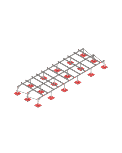 Опорная конструкция для установки оборудования TECHNORAPTOR FOOT 6000х2000 КМ-профиль (KM-TR-F-SSEI-6000-2000) в Октябрьском Системы видеонаблюдения Pintop.ru