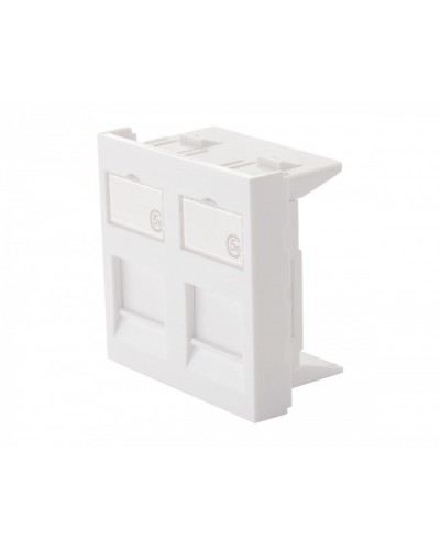 Адаптер 45 × 45 мм для 2 модулей Keystone, белый Eurolan (16H-45-03WT) в Октябрьском Модули Keystone Pintop.ru