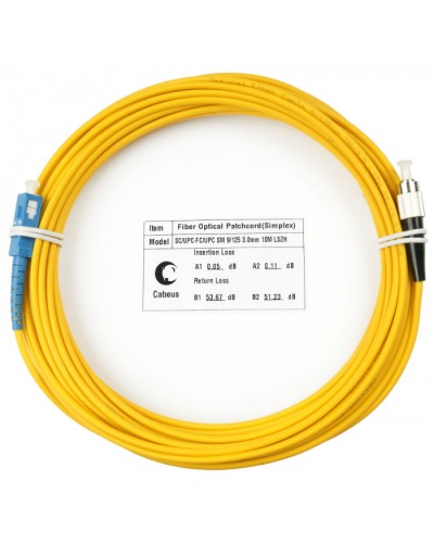 Шнур оптический simplex SC-FC 9/125 SM 10 м LSZH в Октябрьском Патч-корды оптические Pintop.ru