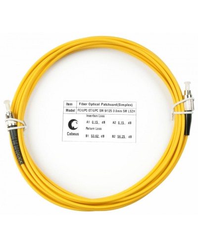 Шнур оптический simplex FC-ST 9/125 sm 7м LSZH Cabeus FOP(s)-9-FC-ST-7m в Октябрьском Патч-корды оптические Pintop.ru