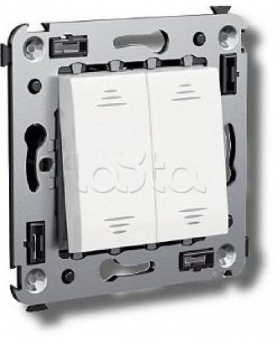 Выключатель двухклавишный в стену, Avanti, Ванильная дымка DKC 4405104 в Октябрьском Аксессуары для стоек и шкафов Pintop.ru