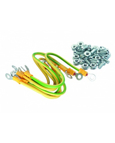 Eurolan Набор проводов заземления, 4 провода 250 мм × 4,0 кв.мм, 4 провода 150 мм × 4,0 кв.мм (60A-14-13GR) в Октябрьском Аксессуары для стоек и шкафов Pintop.ru