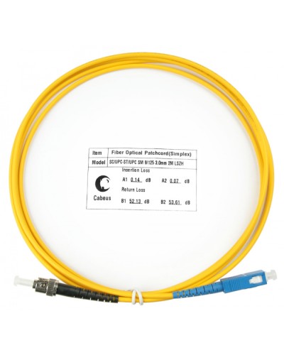 Шнур оптический simplex SC-ST 9/125 sm 2м LSZH Cabeus FOP(s)-9-SC-ST-2m в Октябрьском Патч-корды оптические Pintop.ru