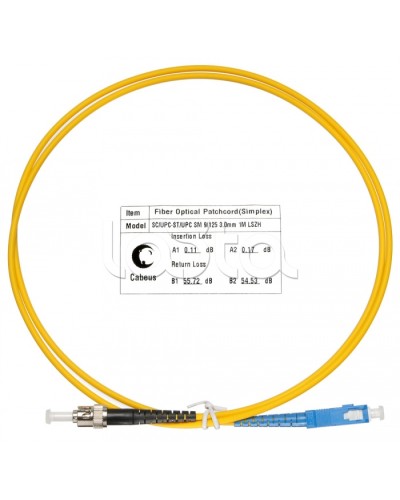 Патч-корд волоконно-оптический SM 9/125 simplex SC-ST LSZH (1,5 м) Cabeus FOP(s)-9-SC-ST-1,5m в Октябрьском Патч-корды оптические Pintop.ru