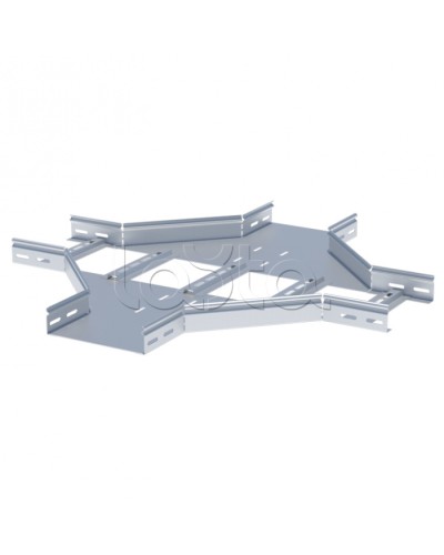 Ответвитель крестообразный для лестничного лотка 100х600 мм HDZ EKF (xlt100600-HDZ) в Октябрьском Аксессуары для лотков Pintop.ru