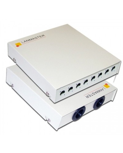 Кросс оптический настенный, металлический, на 8 ST адаптеров LANMASTER LAN-FOBM-WM-8ST в Октябрьском Кросс оптический Pintop.ru