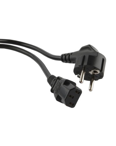 Кабель питания с заземлением Hyperline PWC-IEC13-IEC14-1,0-BK в Октябрьском Патч-корды и пигтейлы Pintop.ru