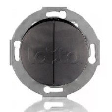 Выключатель двухклавишный Экопласт (схема 5) 10 A, 250 B (черный ) Vintage