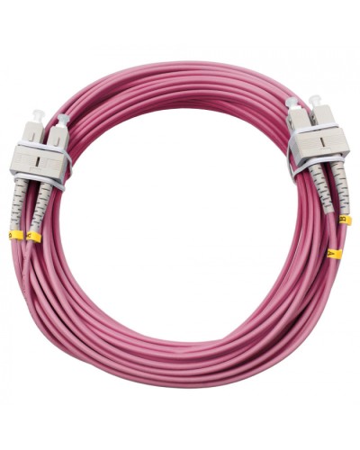 Шнур оптический duplex SC-SC 50/125 mm OM4 10м LSZH Cabeus FOP-50-OM4-SC-SC-10m в Октябрьском Патч-корды оптические Pintop.ru