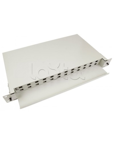 Бокс оптический 19, 1U на 24 SC/2xLC порта Cabeus ODF-19-24-SC в Октябрьском Кросс оптический Pintop.ru