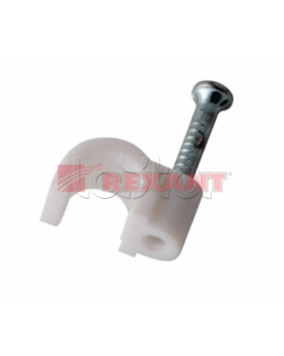 Крепеж кабеля круглый 8мм (10шт/уп) REXANT 07-4008 в Октябрьском Держатели, клипсы, скобы Pintop.ru