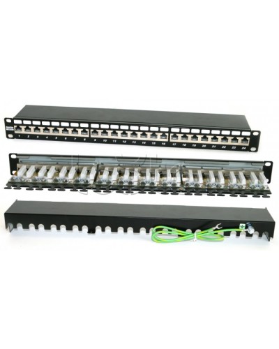 Патч-панель Hyperline PP2-19-24-8P8C-C6A-SH-110D в Октябрьском Патч панель Pintop.ru
