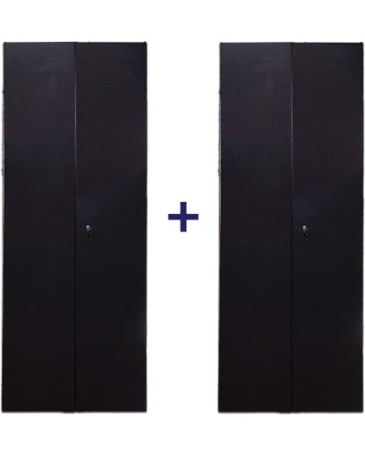 Комплект дверей 42U, 600 мм, черный, передняя - распашная металл, задняя - распашная металл TWT TWT-CBB-DR42-6x-S-M1 в Октябрьском Аксессуары для стоек и шкафов Pintop.ru