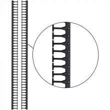 Кабельная гребенка 48U с пальцами глубиной 169 мм, 2 шт. в компл., черная LANMASTER (LAN-DC-CB-48Ux8-PF/L)