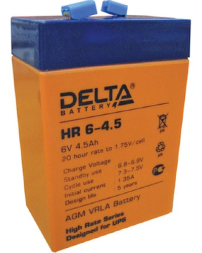 Аккумулятор свинцово-кислотный Delta HR6-4.5 в Октябрьском Электротехническое оборудование Pintop.ru