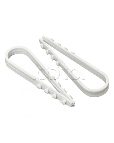 Дюбель-хомут для круглого кабеля (11-18мм) белый (100шт.) EKF PROxima (plc-ncc-11x18w) в Октябрьском Крепеж: Дюбели, шурупы, саморезы Pintop.ru