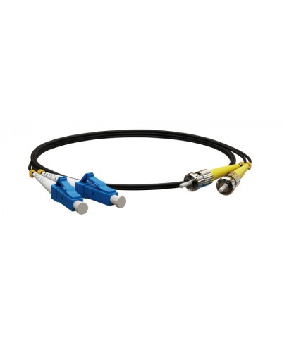 Патч-корд волоконно-оптический Hyperline FC-D2-9-LC/UR-ST/UR-H-3M-LSZH-BK в Октябрьском Патч-корды оптические Pintop.ru