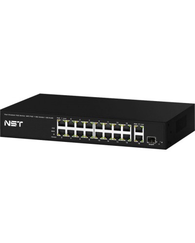 PoE коммутатор Fast Ethernet на 16 x RJ45 PoE + 2 x RJ45 GE + 1 SFP GE порта NST NS-SW-16F3G-P в Октябрьском Коммутаторы Pintop.ru