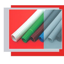 Труба гофрированная HFFR легкая диам 32 мм, с зондом, без галогена, трудногорючая, цвет серый Экопласт 20132HFR (25м/уп)