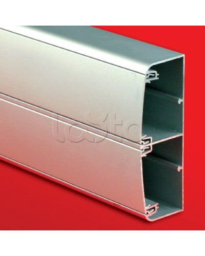 Кабель-канал алюминевый 140х50 (с 2 крышками), цвет серый металлик DKC (01499) в Октябрьском Кабель-канал Pintop.ru