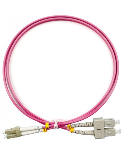 Шнур оптический duplex LC-SC 50/125 mm OM4 1м LSZH Cabeus FOP-50-OM4-LC-SC-1m в Октябрьском Патч-корды оптические Pintop.ru