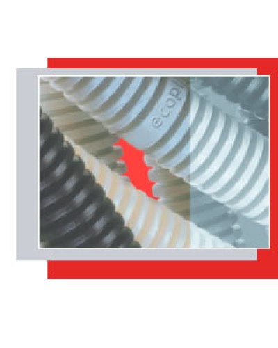 Труба гофрированная ПВХ легкая, с зондом диам. 20 мм (1шт=100м) Экопласт 10120-100 в Октябрьском Труба гофрированная Pintop.ru