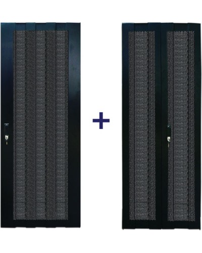 Комплект дверей 42U, 600 мм, черный, передняя - перфорированная, задняя - распашная перфорированная TWT TWT-CBB-DR42-6x-S-P1 в Октябрьском Аксессуары для стоек и шкафов Pintop.ru