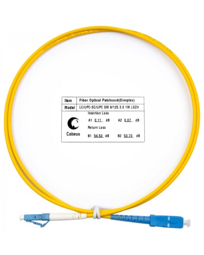Шнур оптический simplex LC-SC 9/125 SM 1 м LSZH Cabeus FOP(s)-9-LC-SC-1M в Октябрьском Патч-корды оптические Pintop.ru