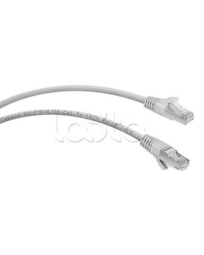 Патч-корд FTP, категория 5e, 0.3 м, LSZH, экранированный, серый Cabeus PC-FTP-RJ45-Cat.5e-0.3m-LSZH в Октябрьском Патчкорды (медные) Pintop.ru