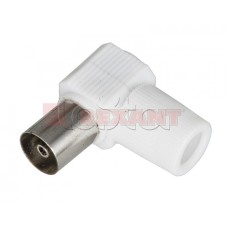 Разъем штекер TV без пайки угловой (белый) (100шт/уп) REXANT 05-2061