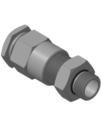 Кабельный ввод для бронированного кабеля с двойным уплотнением резьбой G3/4, внешним диаметром кабеля D=18-22 мм и проходным диаметром кабеля d=8-12 мм Спектрон КВБ-22/12-2У-М-G3/4 в Октябрьском Аксессуары для кабель-канала Pintop.ru