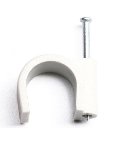 Скоба пластиковая с гвоздем, д.15 - 16мм DKC 52000 в Октябрьском Крепеж Pintop.ru