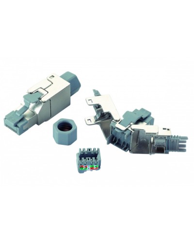 Вилка RJ45 категории 6 FTP для полевой установки Eurolan (13A-F6-03SL) в Октябрьском Коннекторы и разъемы Pintop.ru