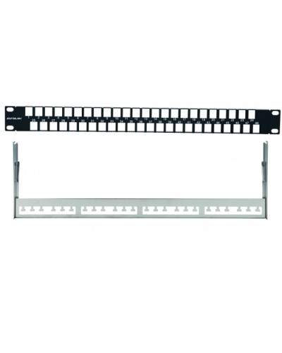 Комм. панель наборная 19, 1U, 48 портов под прямые UTP Keystone Eurolan (27B-00-48BL) в Октябрьском Патч панель Pintop.ru