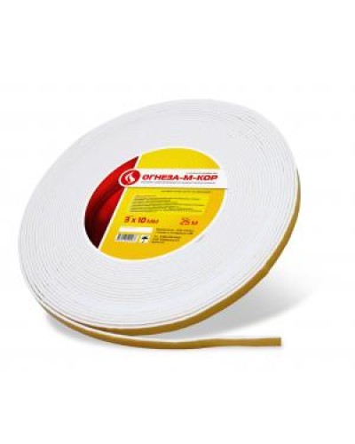 Уплотнитель на основе материала огнезащитного рулонного Огнеза ОГНЕЗА-М-КОР 3 3*10 мм., рулон 25 пог.м. в Октябрьском Дополнительное оборудование пожаротушения Pintop.ru