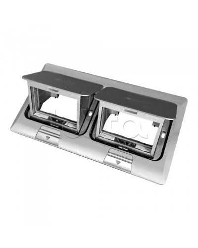 Люк в пол на 2x1,5 поста (45х45мм) в комплекте с коробкой и суппортом, сталь Экопласт (70026) в Октябрьском Системы лючков и колонн Pintop.ru