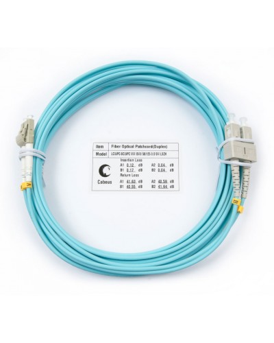 Шнур оптический duplex LC-SC 50/125 mm OM3 7м LSZH Cabeus FOP-50-LC-SC-7m в Октябрьском Патч-корды и пигтейлы Pintop.ru