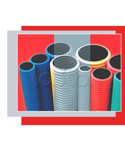 NR90 Двустенная труба ПНД жёсткая, тип 750, SN19, D90мм (1шт=6м) цвет красный Экопласт (80090-6) в Октябрьском Труба гофрированная Pintop.ru