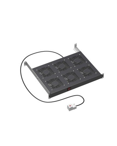 19 Вентиляторный модуль 6 вентиляторов с термостатом для 19 IT-корпусов STI/CQE, RAL9005 DKC (R519VSIT6FTB) в Октябрьском Вентиляторные модули Pintop.ru